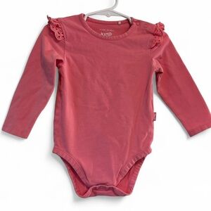 Kite Clothing Broderie Pink Long Sleeve Baby Bodysuit Organic Cotton 12-18 Month